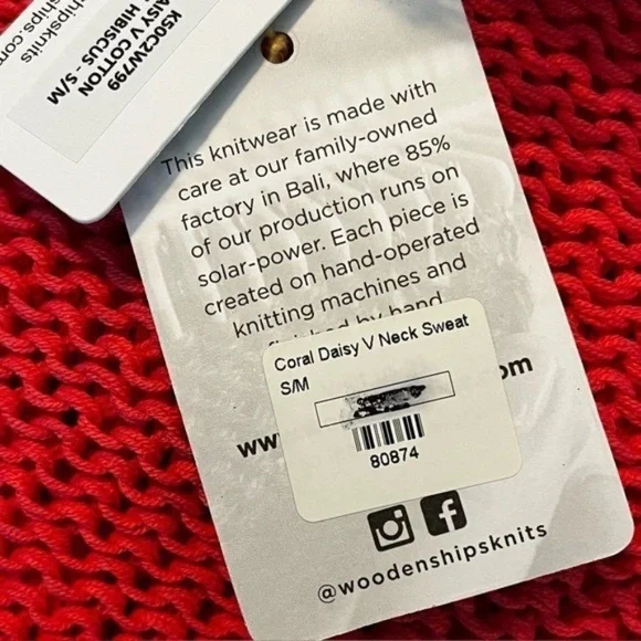 NWT Wooden Ships Daisy Sweater Sm/Med - Picture 8 of 8
